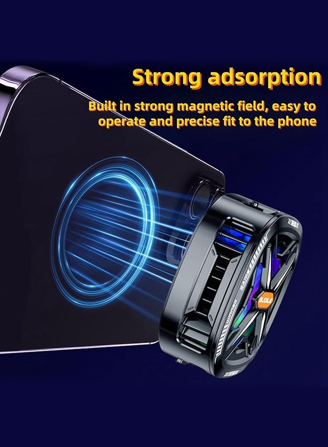 Magnetic Cell Phone Cooler, RGB Phone Cooling Fan Portable Lightweight Mobile Phone Cooling Fan, Phone Radiator with Temperature Display for Mobile Gaming, Tiktok Live Streaming - Image 5